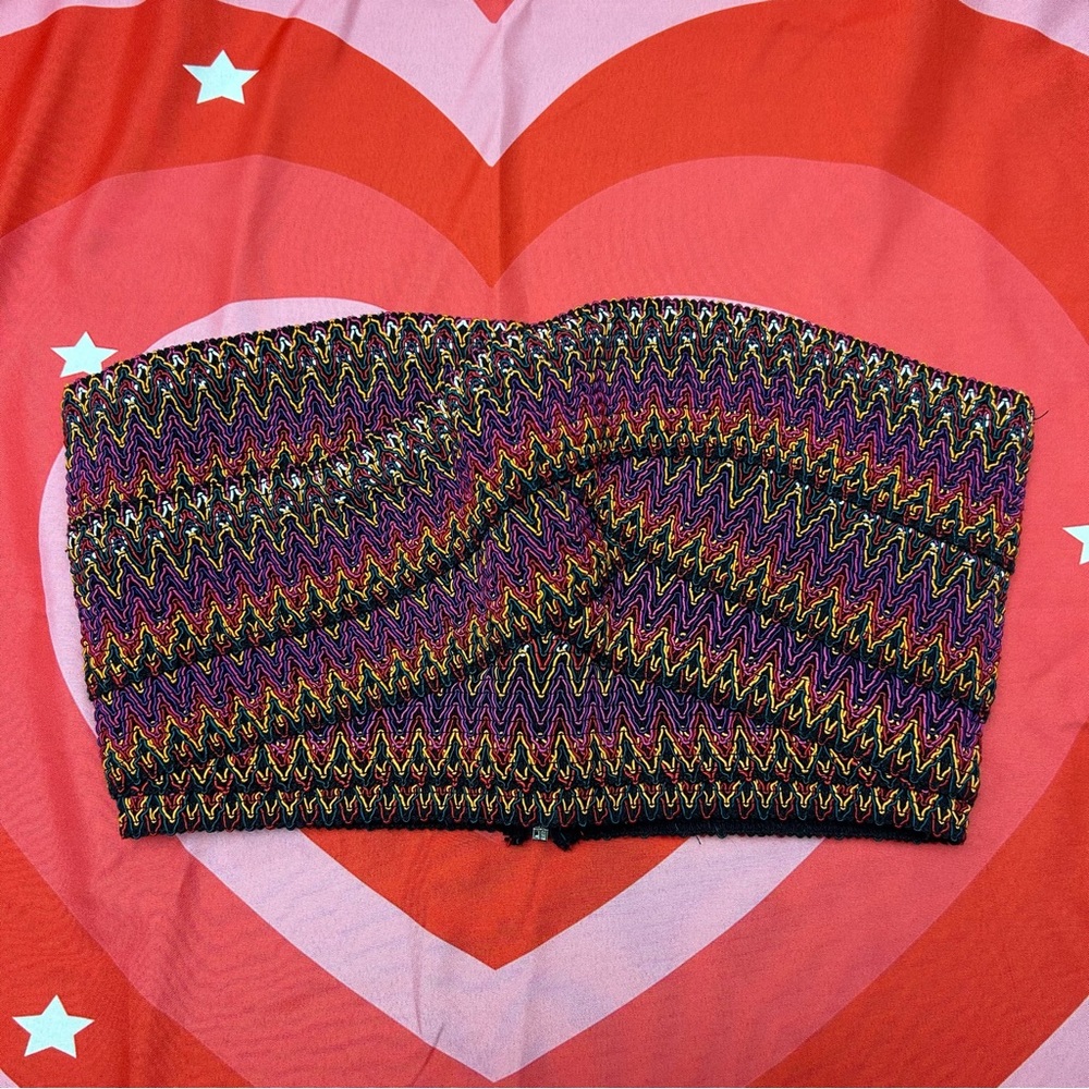 colorful woven crop top / bustier